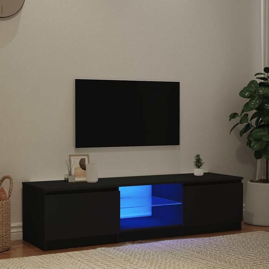 VidaXL Tv-meubel met LED-verlichting 140x40x35 5 cm zwart