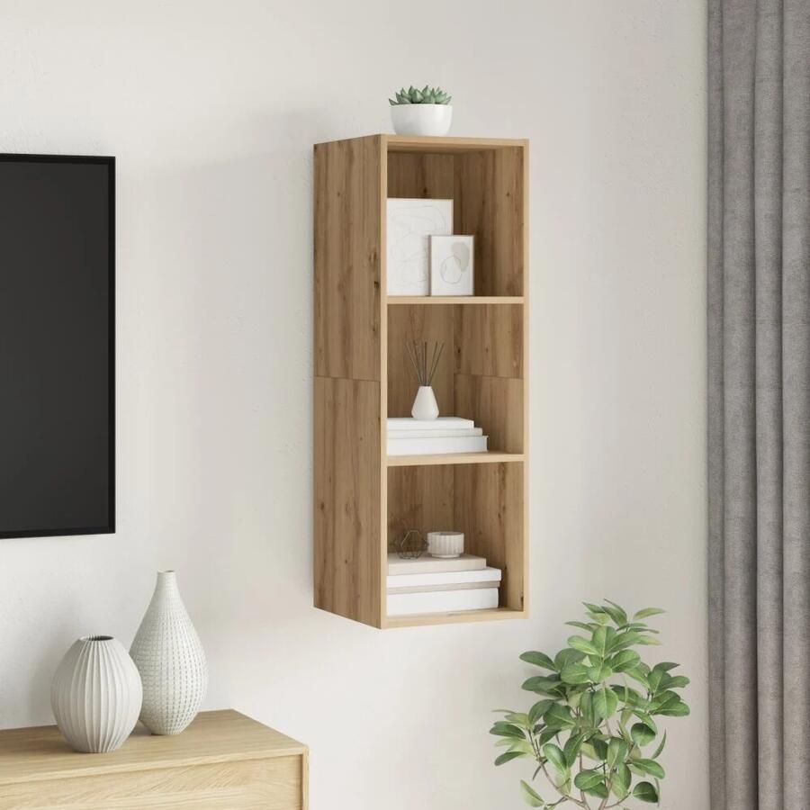 VidaXL Tv-meubelset Artisan Eiken 37 x 37 x 107 cm Bewerkt hout