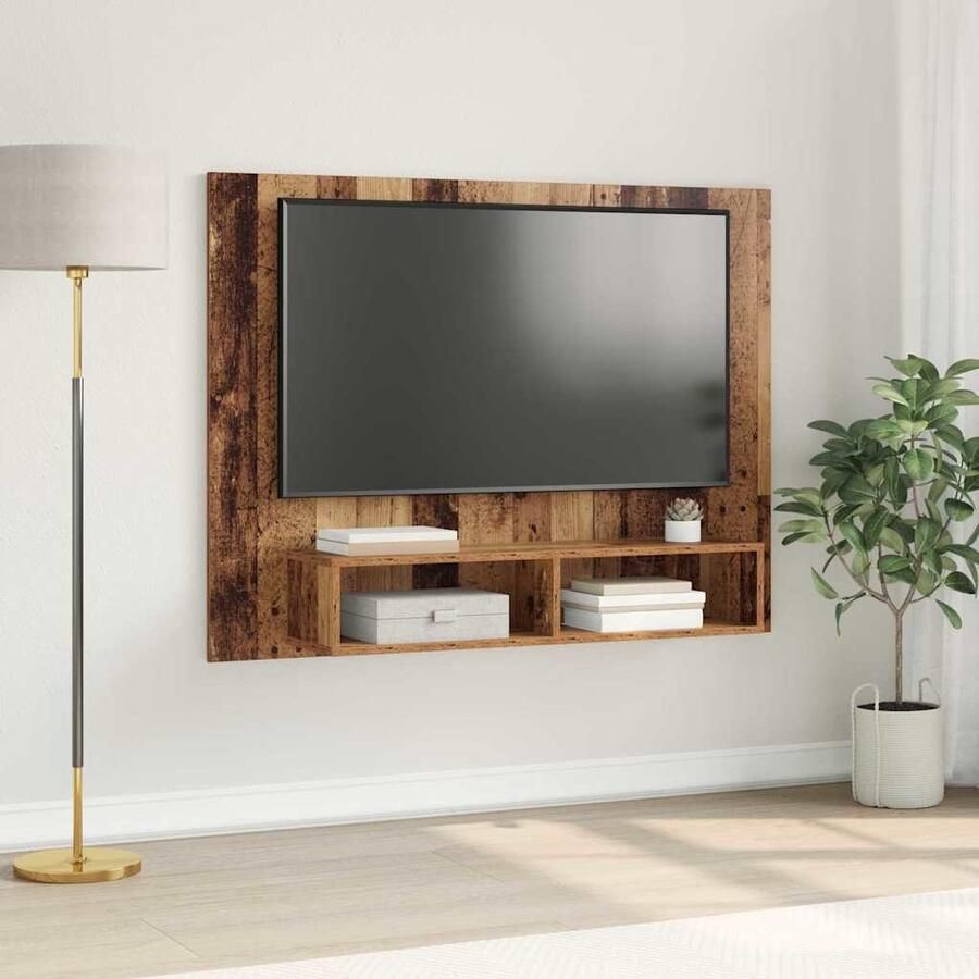 VidaXL Tv-meubelset Oud Hout 120 x 23 5 x 90 cm Bewerkt hout