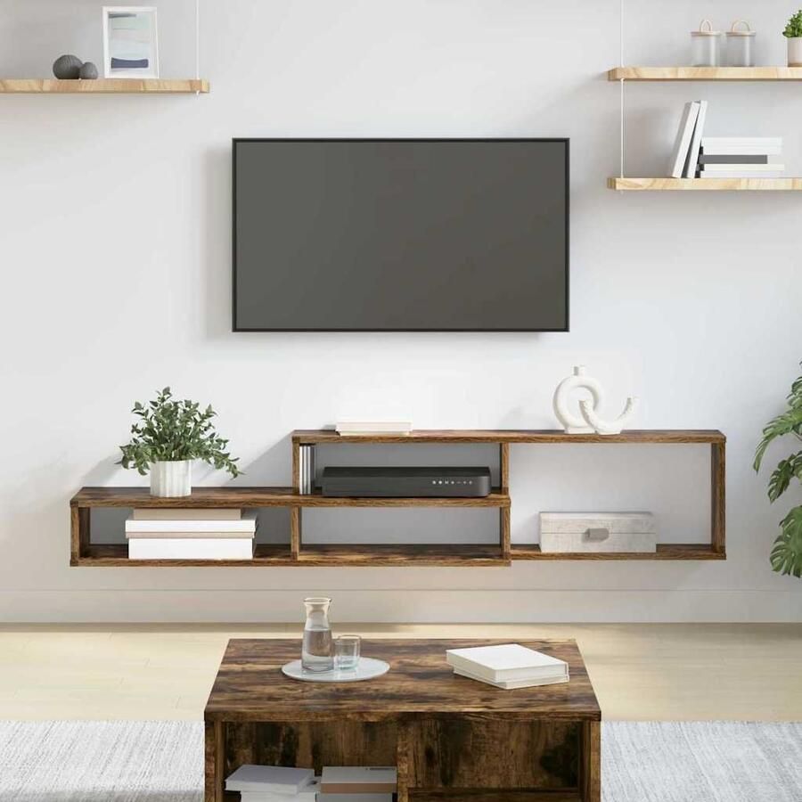 VidaXL TV-stand 150x25x28 5cm Bewerkt hout