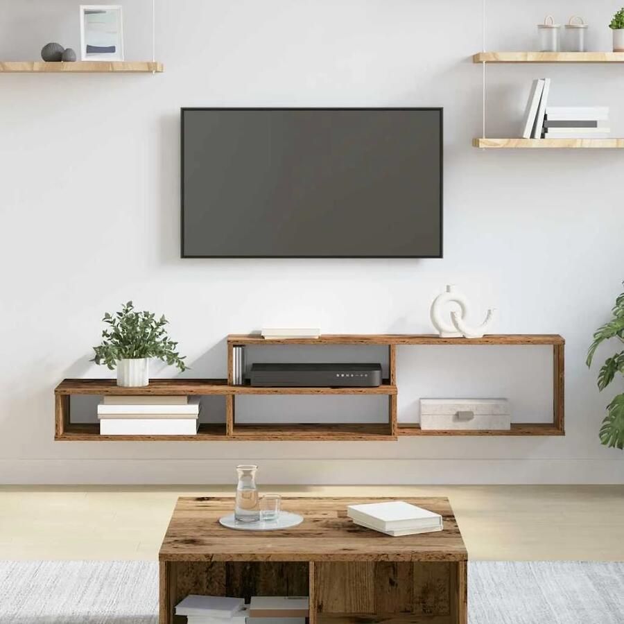 VidaXL TV-stand 150x25x28 5cm Bewerkt hout