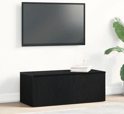 VidaXL TV-kast met lade Zwart Eiken 80x34x30 cm Bewerkt hout