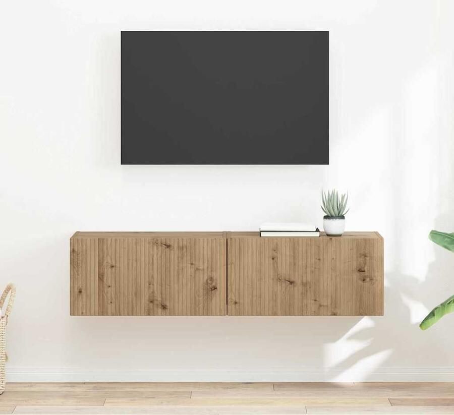 VidaXL TV Wandkast 2 pcs Ambachtelijk eiken 60 x 31 x 29.5 cm