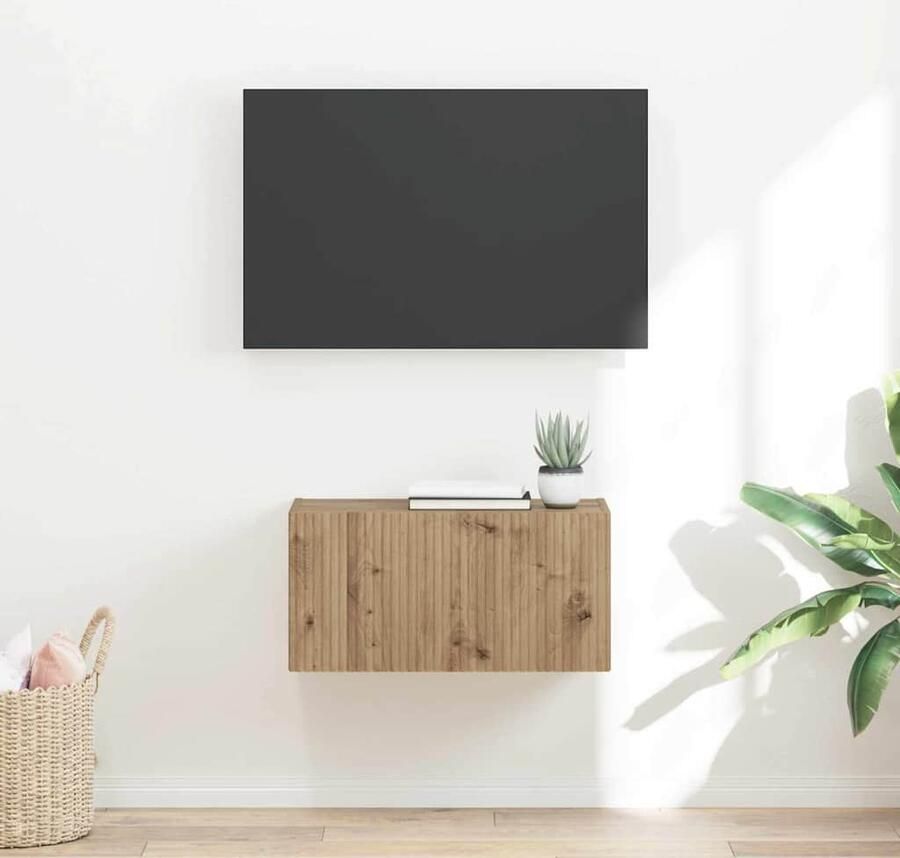 VidaXL TV Wandkast Ambachtelijk eiken 60 x 31 x 29.5 cm Bewerkt hout