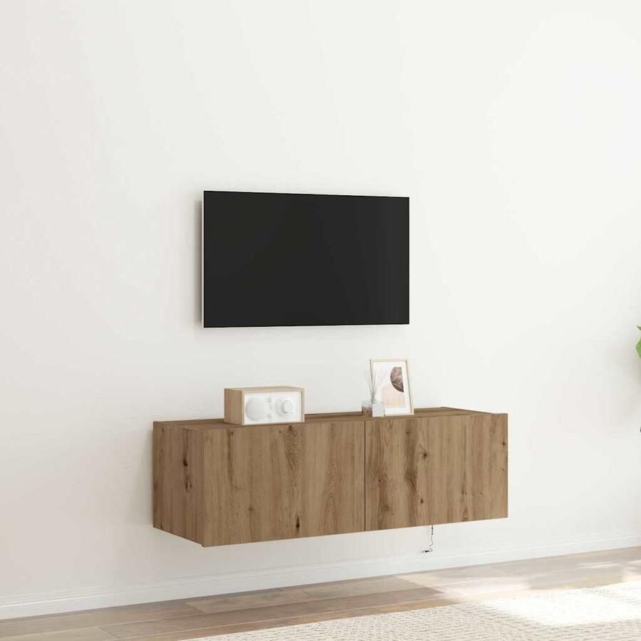 VidaXL TV Wandkast Artisan Eiken 100 x 35 x 31 cm Bewerkt hout