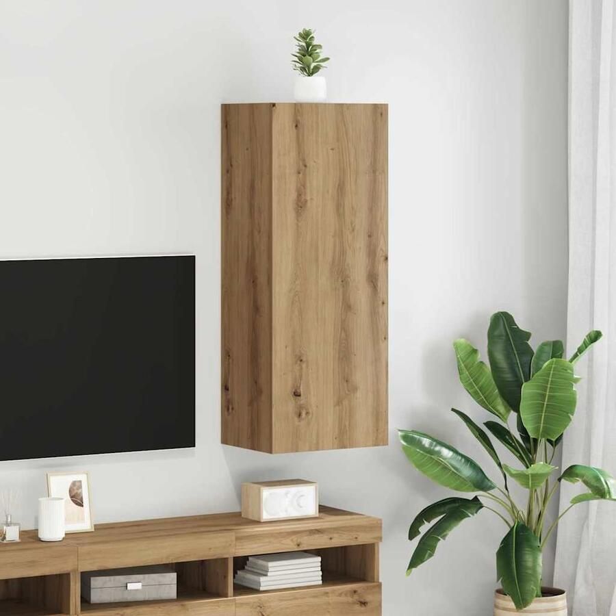 VidaXL TV Wandkast Artisan Eiken 40 5 x 30 x 102 cm Bewerkt hout