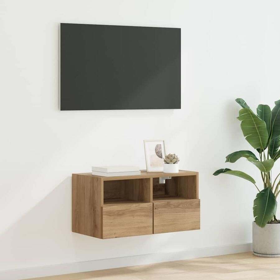 VidaXL TV Wandkast Artisan Eiken 60 x 30 x 30 cm Bewerkt hout