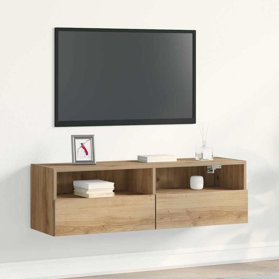 VidaXL TV Wandkast artisanaal eikenkleurig 100x30x30cm Bewerkt hout