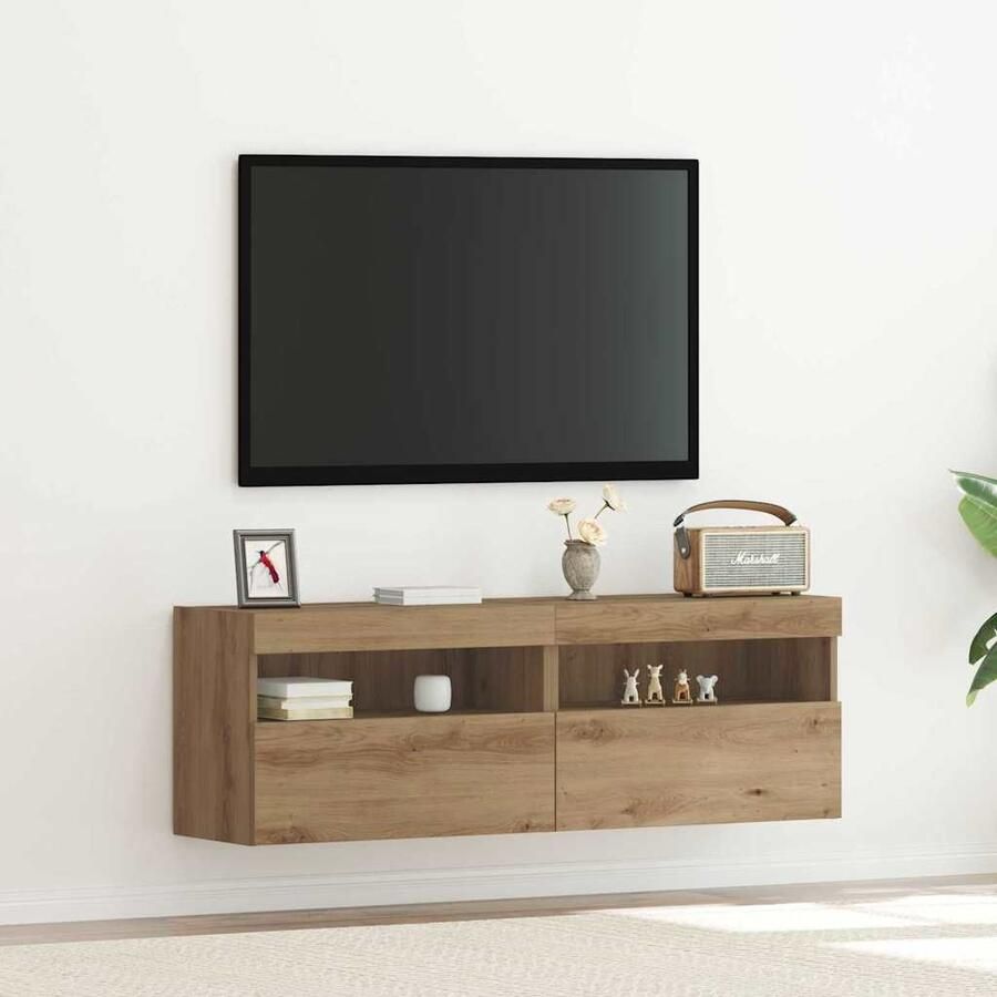 VidaXL TV Wandkast artisanaal eikenkleurig 60 x 30 x 40 cm