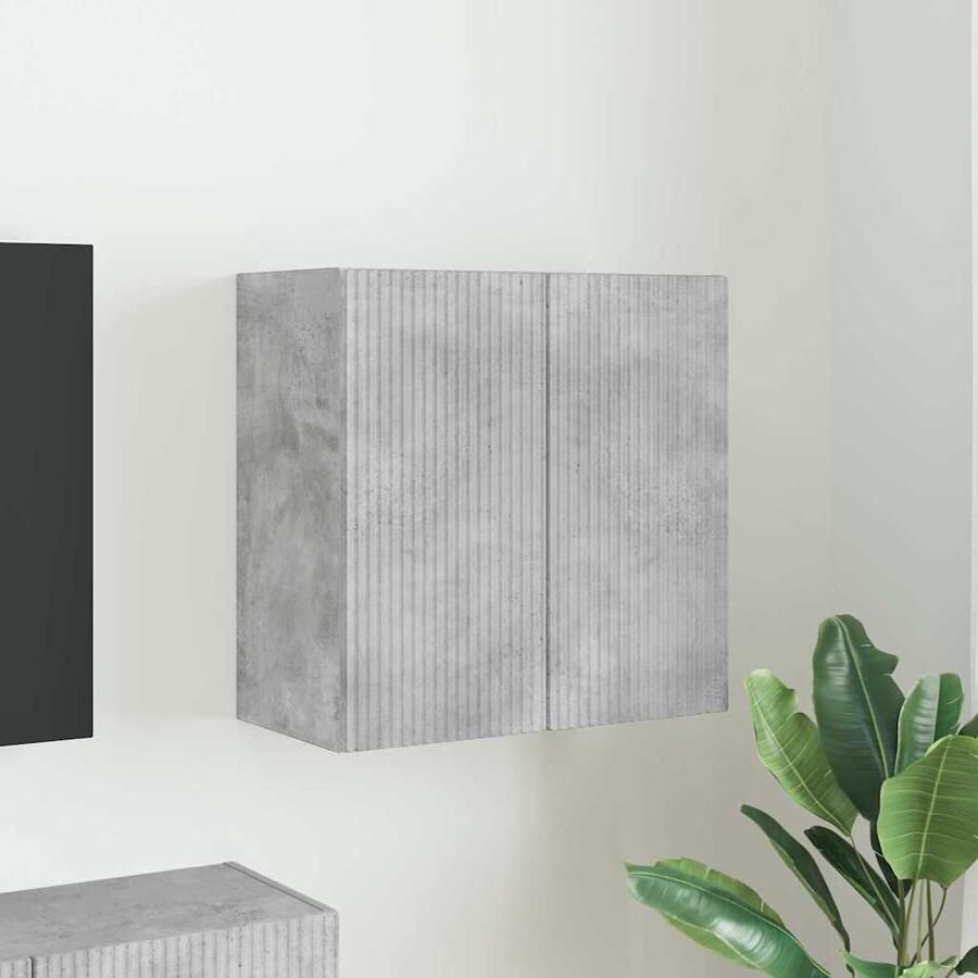 VidaXL TV-wandkast Beton Grijs 59 5 x 31 x 60 cm Bewerkt hout