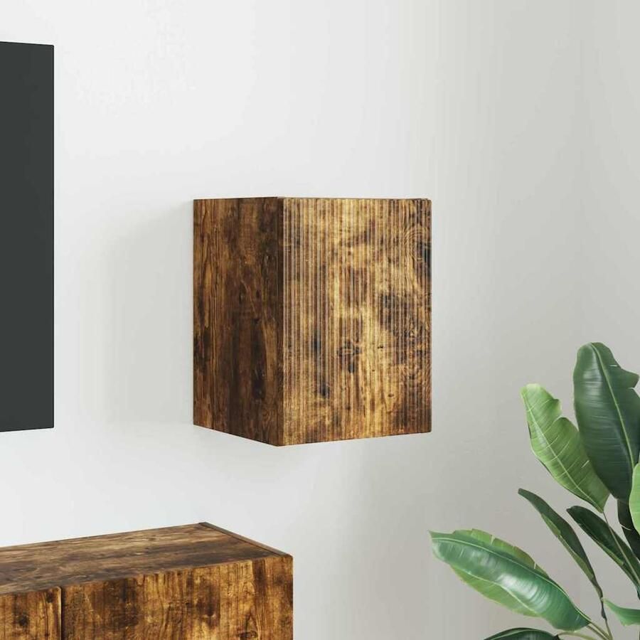 VidaXL TV Wandkast Gerookt eiken 30 x 31 x 40 cm Bewerkt hout