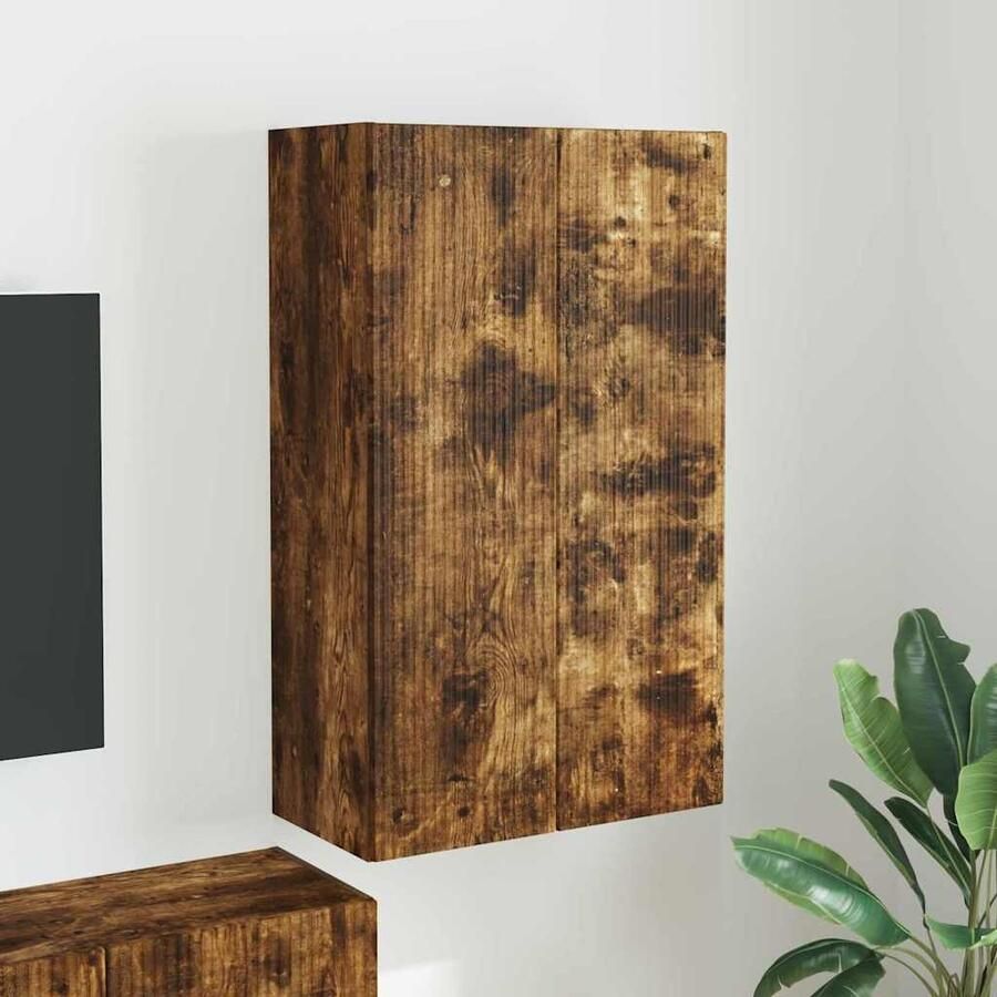 VidaXL TV-wandkast Gerookt eiken 59 5 x 31 x 100 cm Bewerkt hout