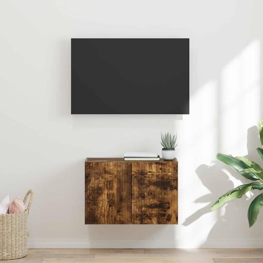 VidaXL TV-wandkast Gerookt eiken 59 5 x 31 x 40 cm Bewerkt hout