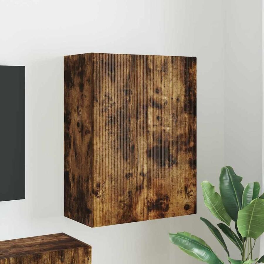 VidaXL TV-wandkast Gerookt eiken 59 5 x 31 x 80 cm Bewerkt hout