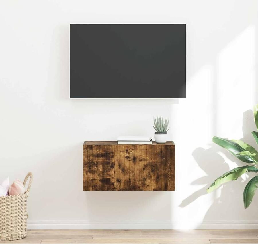 VidaXL TV Wandkast Gerookt eiken 60 x 31 x 29.5 cm Bewerkt hout