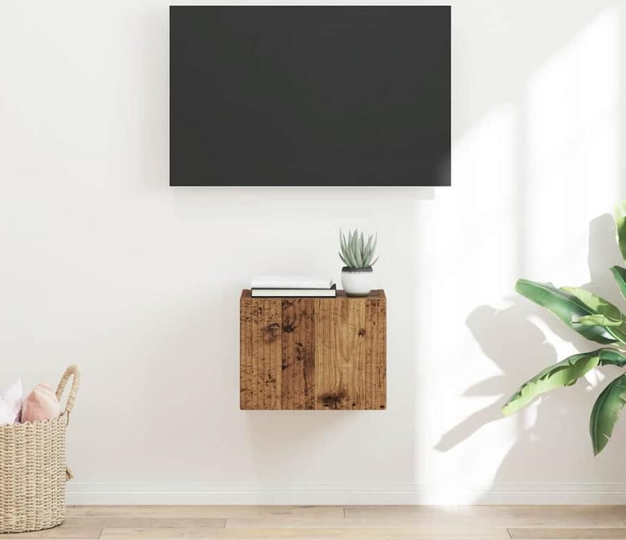 VidaXL TV Wandkast Oud Hout 60 x 31 x 29.5 cm Bewerkt hout