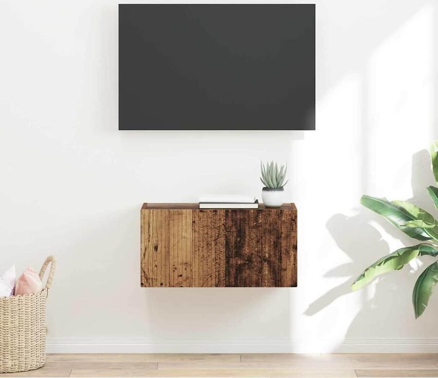 VidaXL TV Wandkast Oud Hout 60 x 31 x 29.5 cm Bewerkt hout