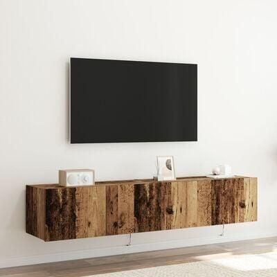 VidaXL TV Wandkast Oud hout 80 x 35 x 31 cm Bewerkt hout