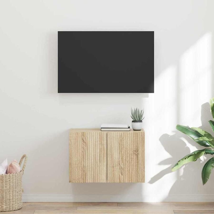 VidaXL TV-wandkast Sonoma Eiken 59 5 x 31 x 40 cm Bewerkt hout
