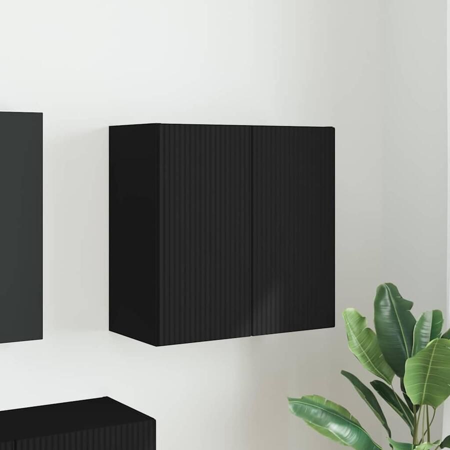 VidaXL TV-wandkast Wandgemonteerd Zwart 59 5 x 31 x 60 cm Bewerkt hout