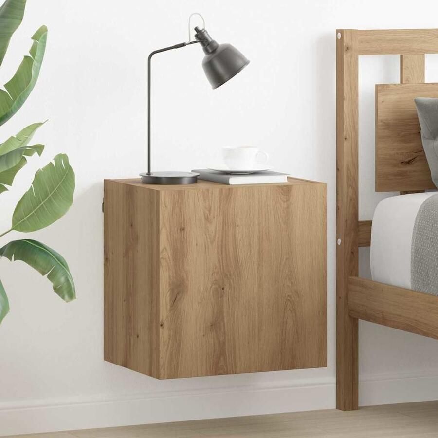 VidaXL TV Wandkasten 2 pcs Artisan Eiken 40 5x30x40cm Bewerkt hout