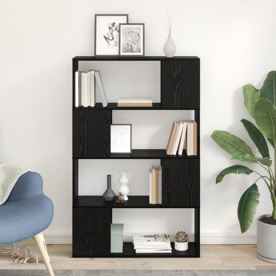 VidaXL Tv-meubelset Wandgemonteerd Zwart 80 x 24 x 125 cm Bewerkt hout