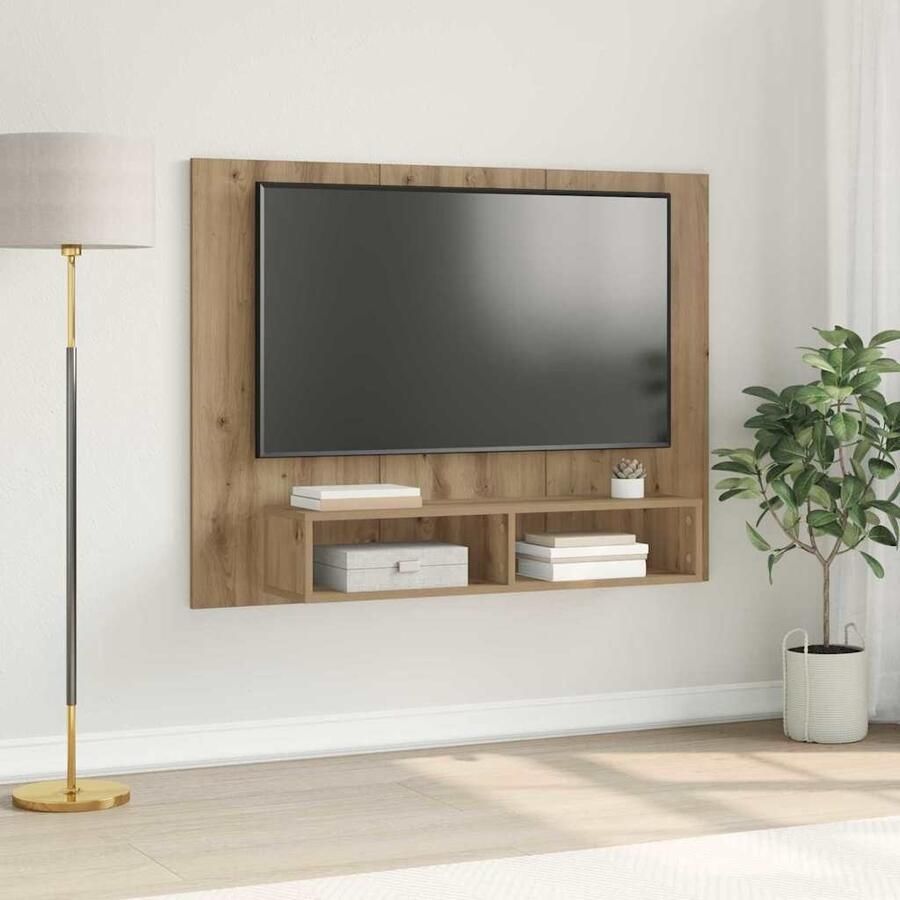 VidaXL Tv-meubelset Artisan Eiken 120 x 23 5 x 90 cm Bewerkt hout