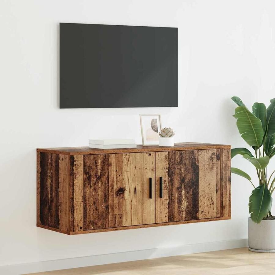 VidaXL Wandgemonteerde TV-kast Oud Hout 100 x 34 5 x 40 cm