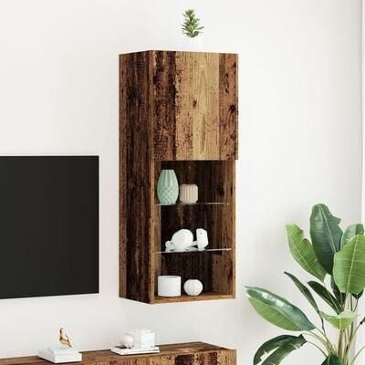 VidaXL Wandgemonteerde TV Kast Oud Hout 40 5 x 30 x 102 cm