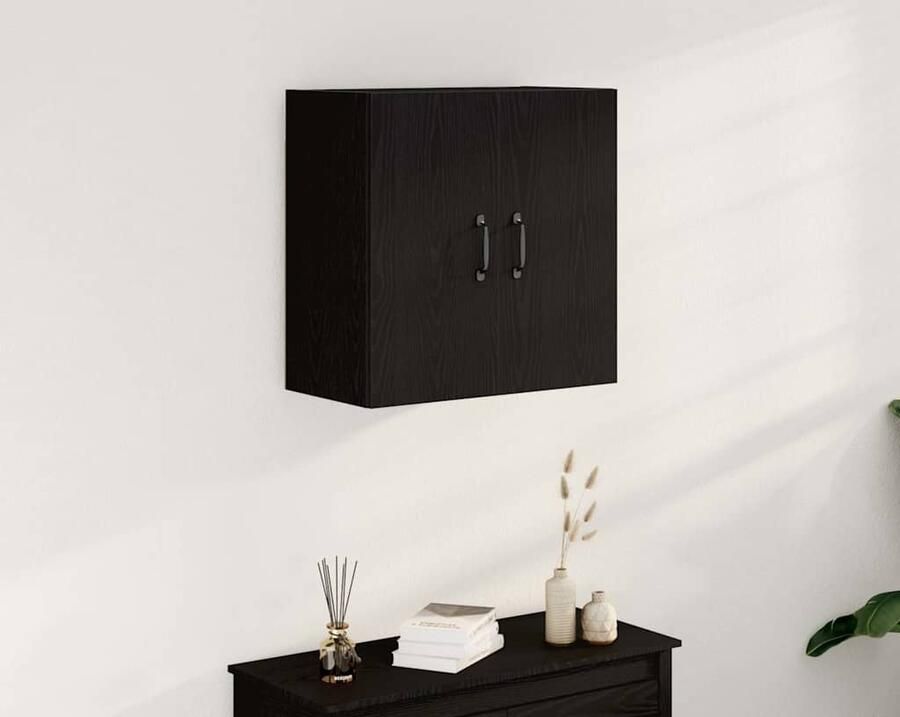 VidaXL Wandkast 60x31x60 cm bewerkt hout zwart eikenkleurig