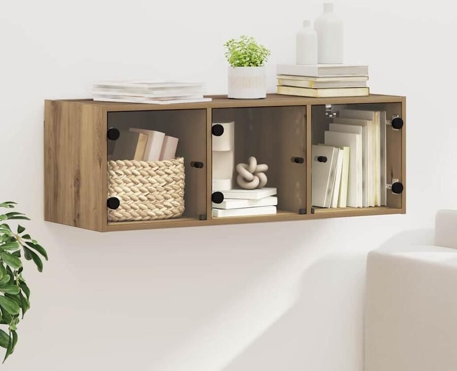 VidaXL Wandkast Artisan Eiken 102 x 37 x 35 cm Bewerkt hout