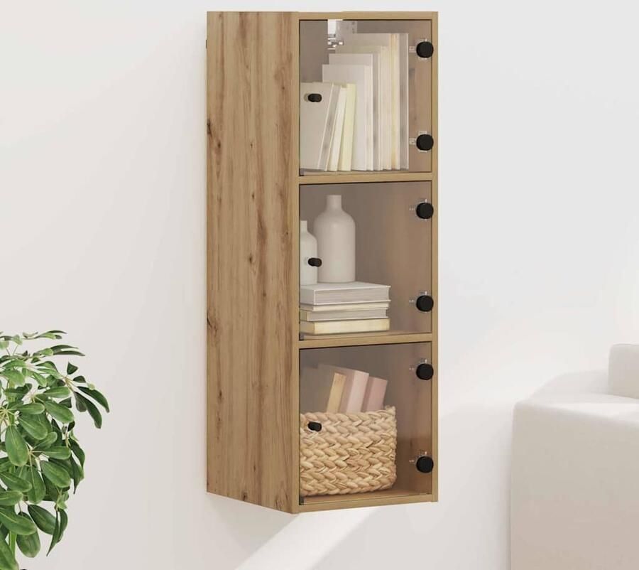 VidaXL Wandkast Artisan Eiken 35 x 37 x 102 cm Bewerkt hout