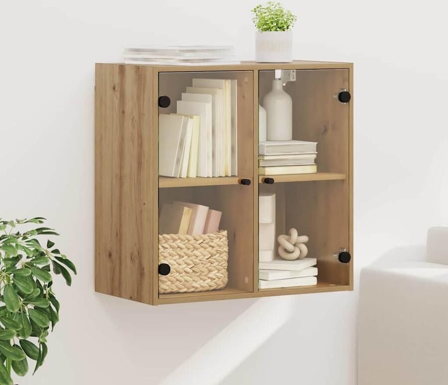 VidaXL Wandkast Artisan Eiken 68 x 37 x 68 5 cm Bewerkt hout