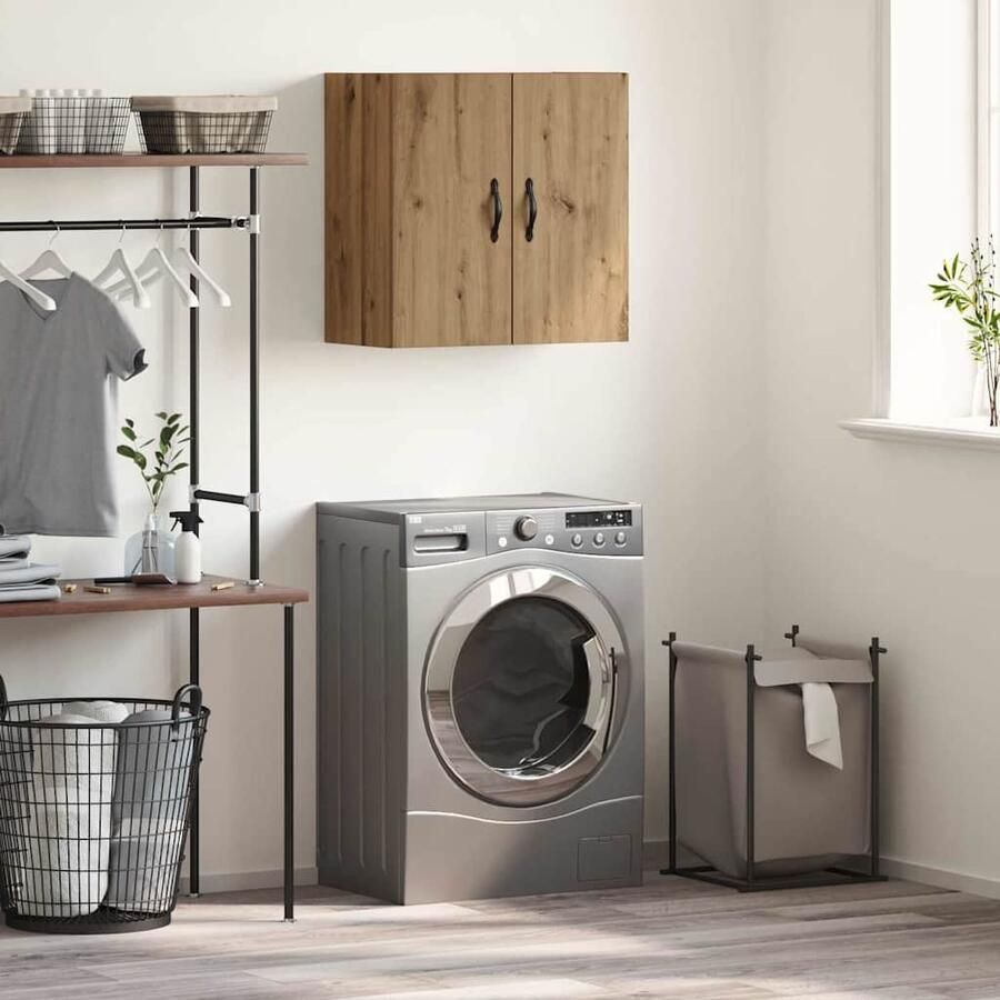 VidaXL Wandkast artisanaal eikenkleurig 60 x 31 x 60 cm Bewerkt hout