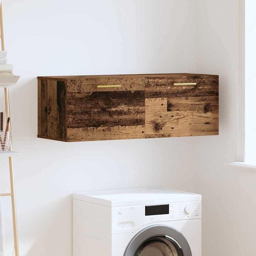VidaXL Wandkast Oud hout 100 x 36.5 x 35 cm Bewerkt hout