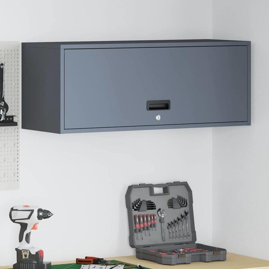 VidaXL Wandkast voor Garage Antraciet 90 x 33 x 35 cm