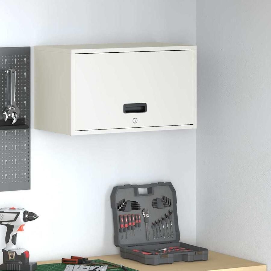 VidaXL Wandkast voor Garage Wit 60 x 33 x 35 cm Poedercoating staal