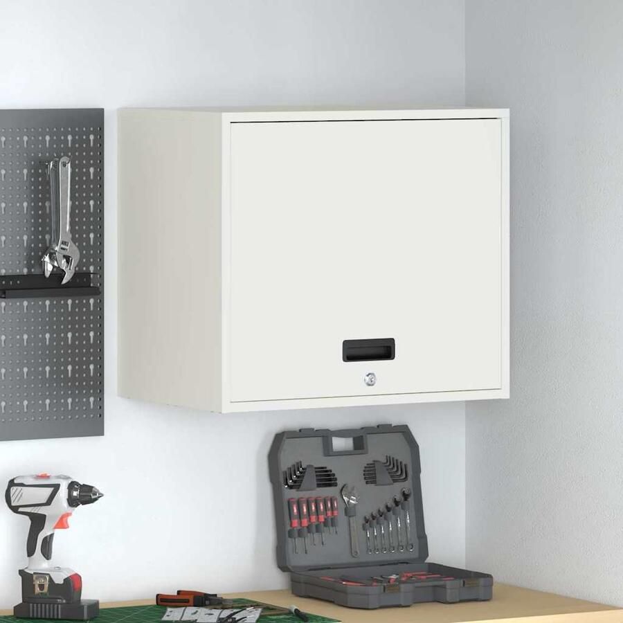 VidaXL Wandkast voor Garage Wit 60 x 40 x 53 cm Poedercoating staal