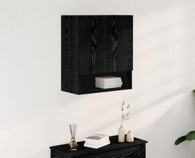 VidaXL Wandkast Zwart Eiken 60 x 30 x 70 cm Bewerkt hout