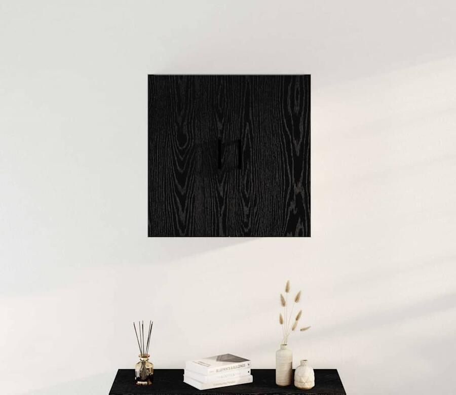 VidaXL Wandkast Zwart eiken 60 x 31 x 60 cm Bewerkt hout