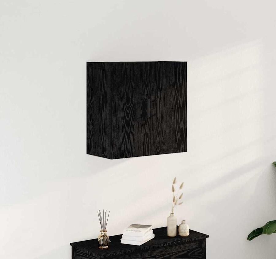 VidaXL Wandkast Zwart eiken 60 x 31 x 60 cm Bewerkt hout