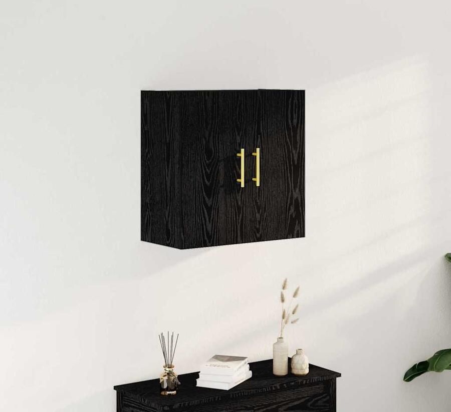 VidaXL Wandkast Zwart eiken 60 x 31 x 70 cm Bewerkt hout