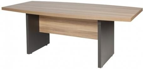 Schaffenburg ZENO directie vergadertafel vaste hoogte(75cm)met 200x100cm blad en licht noten antraciet kleurstelling