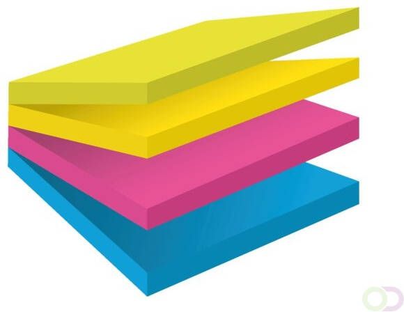 Post-it Post it Super Sticky Multicolor Notes Rio ft 76 x 76 mm 75 blaadjes blister van 4 blokken