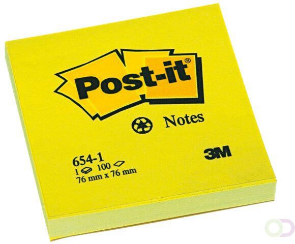 3M Post-it Memoblok 3M Post it 654 76x76mm recycled geel