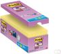 Post-it Memoblok 3M Post it 654 Super Sticky 76x76mm geel 14+2 gratis - Thumbnail 1