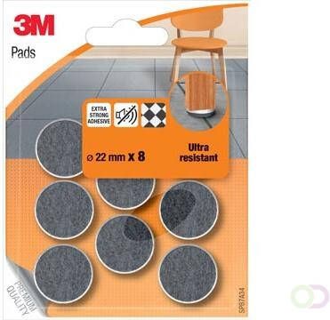 3M viltglijders Ultra Resistant diameter van 22 mm blister van 8 stuks