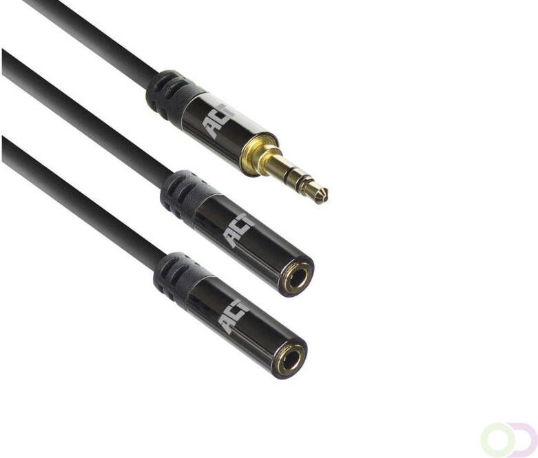 ACT AC3620 audio kabel 0 15 m 3.5mm 2 x 3.5mm Zwart (AC3620)