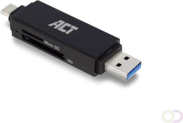 ACT AC6375 geheugenkaartlezer USB 3.2 Gen 1 (3.1 Gen 1) Zwart (AC6375)