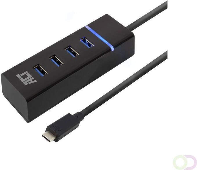 ACT AC6415 interface hub USB 3.2 Gen 1 (3.1 Gen 1) Type-C 5000 Mbit s Zwart (AC6415)
